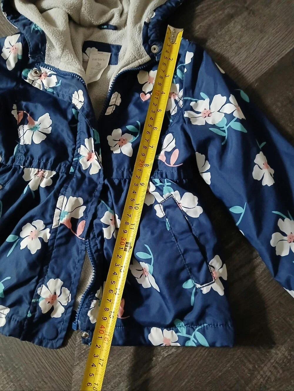 Carter's Navy Floral Hooded Raincoat